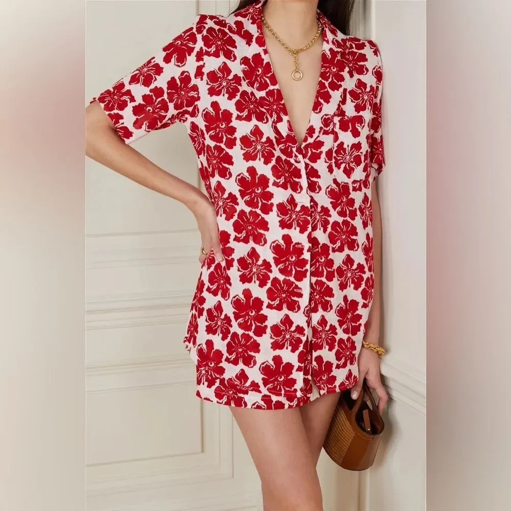 Faithfull Charlita Linen Shirt Dress - La Presa Floral Print - Picture 3 of 9